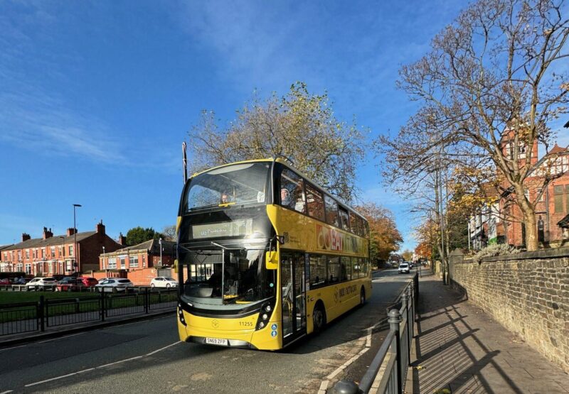 Bee Network bus outside Middleton Library
