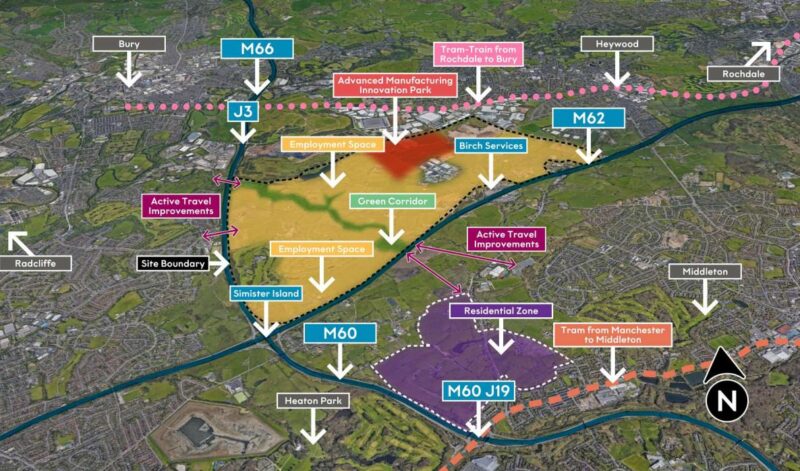 map showing the Northern Gateway Development Zone, including Atom Valley