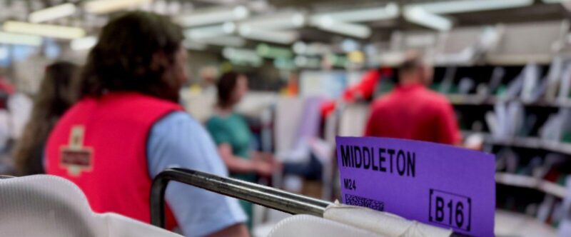 Inside a sorting office